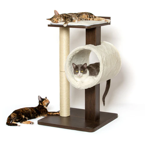 PetFusion Modern Cat Activity Tree & Scratching Post. [Furniture Grade MDF; Catnip Spray] - PetFusion