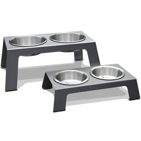 PetFusion Raised Pet Feeder in Premium Anodized Aluminum - PetFusion