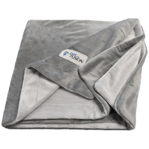 PetFusion Premium Pet Blanket. Reversible Gray Micro Plush - PetFusion