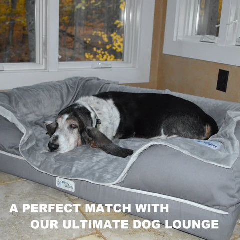 PetFusion Premium Pet Blanket. Reversible Gray Micro Plush - PetFusion